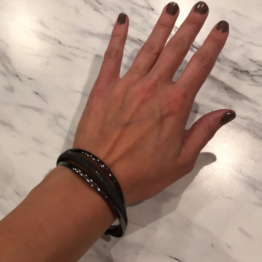 lia sophia Hematite Mesh Cuff Bracelet